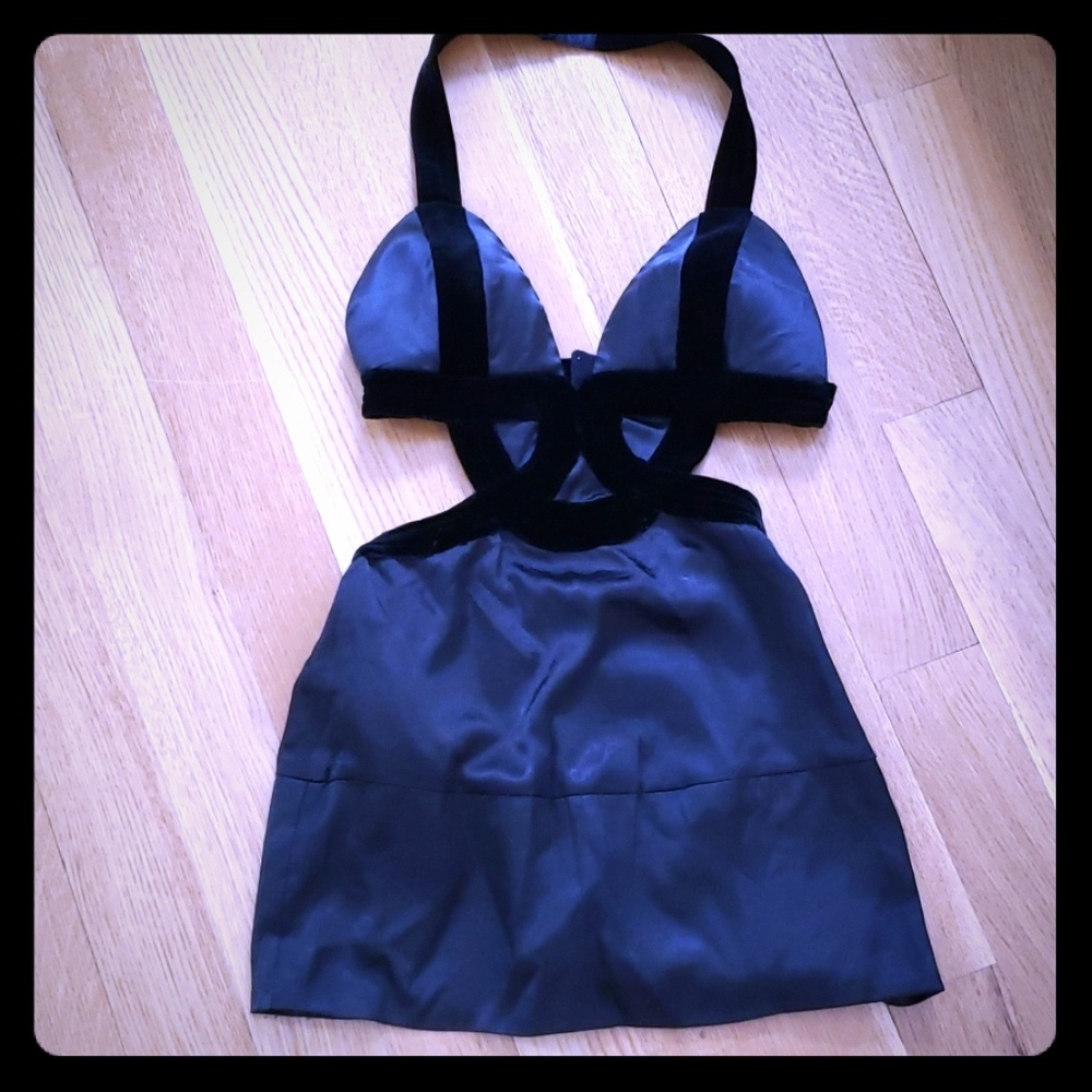 Black silky bebe dress